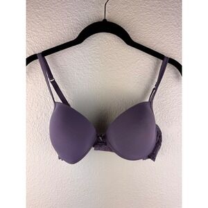 Nordstrom Lingerie Purple Lace Trim Push Up Bra 36B